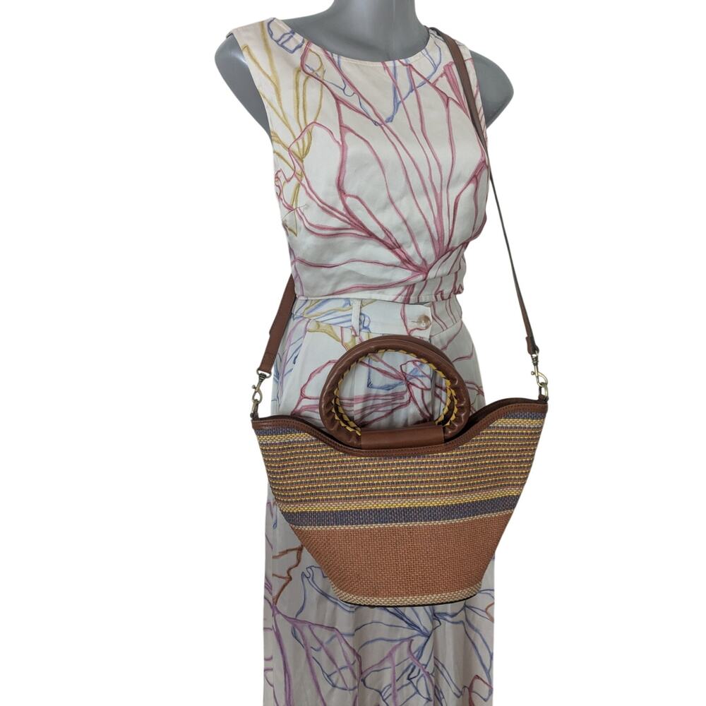 Patricia Nash GIANNA Woven Multicolor Large Crossbody Handbag $198